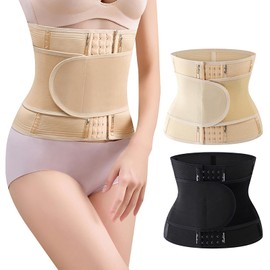 JiaYouLC Adjustable Waist Trainer for Women Tummy Control Trimmer Body Shaper Back Support Postpartum Belt- (Skin, S)