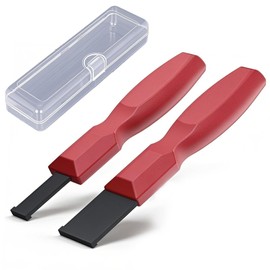 groword 2PC Carbide Scraper, 1-1/4-Inch and 5/8-Inch Super Carbide Gasket Scraper with Storage Case for Metal and Automotive Cleaning (Red)