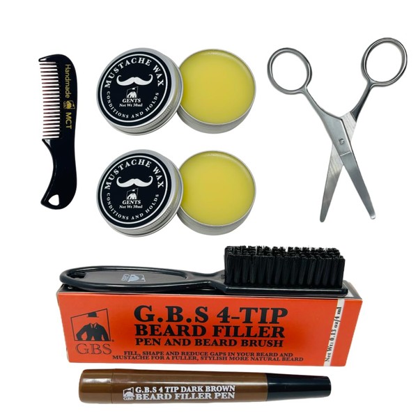 G.B.S Mustache Wax Extra Strong Hold Fragrance Free Inlcudes Handmade