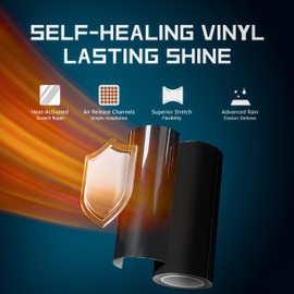 High Gloss Black Vinyl Wrap Roll for Car Wrap, （4ft x 5ft）