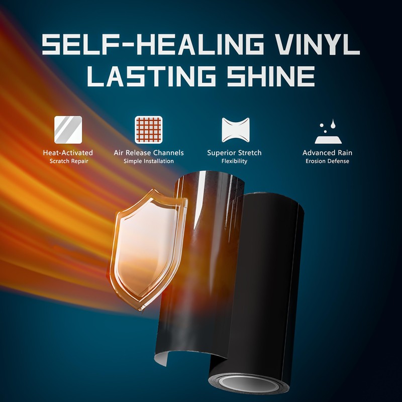 High Gloss Black Vinyl Wrap Roll for Car Wrap, （4ft