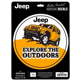 Jeep Explore The Outdoors Adhesive Vinyl Decal - Retro Jeep Sticker for Laptop, Water Bottle or SUV
