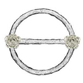 Rose Scarf Ring, Twig with Two Roses, Hand Crafted Jeweellery, Hand Made Jewellery, Handcast in Fine Pewter by William Sturt