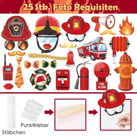 Fire Brigade Photo Box Accessories Birthday Photo Props Inflatable Photo Frame Children's Birthday Party Accessories Fireman Birthday Decoration Children Party Decoration