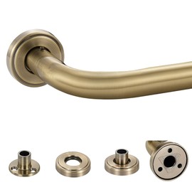 Mayrhyme Antique Bronze Wrap Around Curtain Rod, 1 Inch Diameter, 28 to 86 Inch, Adjustable Blackout Curtain Rod with Zinc Alloy Double-deck Finials and Aluminum Center Brackets