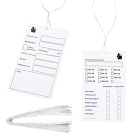 Zocipro Pack of 100 Oil Service Tags Oil Change Notes Oil Service Notes with Wire, 6 x 10 cm Oil Change Trailer Car Service Sticker