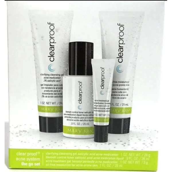 MARY KAY CLEAR PROOF ACNE SYSTEM~THE GO SET 4-PIECE~TRAVEL SIZE~BRAND