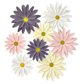 Mybbshower Paper Daisy Flower for Party Decor DIY Floral Photo Backdrop Baby Shower Living Room Home Decorations (Dusty Rose & Lilac)