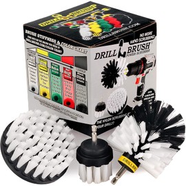 Drill Brush Power Scrubber by Useful Products Drillbrush 3 Piece Drill Brush Cleaning Tool Attachment Kit for Cleaning Furniture, Carpet, Chairs, Shower Door Glass – Drill Brush Wheel Cleaner Kit