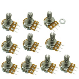 Aihasd B100K 100K Ohm Adjustment Single Linear Rotary Taper Potentiometer Shaft 15 mm Pack of 10