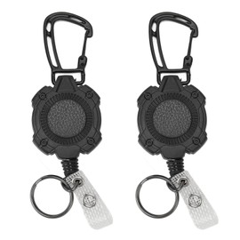 2 PCS Retractable Key Chain High Resiliency 31.5in Frosted Shell Heavy Duty Key Holder Belt Clip for Belts Backpacks
