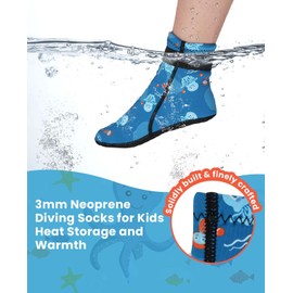 Gogokids 3mm Neoprene Wetsuit Socks for Kids, Keep Warm Toddler Water Socks, Anti-Scratch, Non-Slip, and Anti-Scald