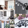 COSYLIFE Pack of 50 Curtain Rings with Clips, Curtain Rings