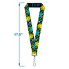 Buckle-Down Lanyard, Smiley Faces Melted Stacked Black Multi Neon, Elastic