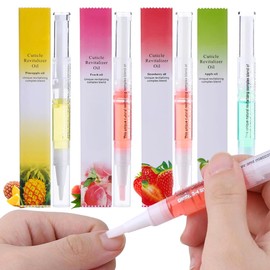 UNIVERSOENLÍNEA.COM - 2 Aceite Hidratante Revitalizante Natural Para Uña Cutículas Manicure Esmalte de Nutrición Para Uñas Húmedas Aplicador Lápiz Aroma Frutal Reparación Cutículas (Manzana)