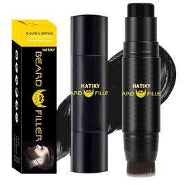 HATIKY Beard Pencil Filler for Men- Water Proof& Sweat Proof, Long Lasting -Beard Filler Stick Beard Pen Cover Creates Natural Looking Beard, Moustache & Eyebrows (black)
