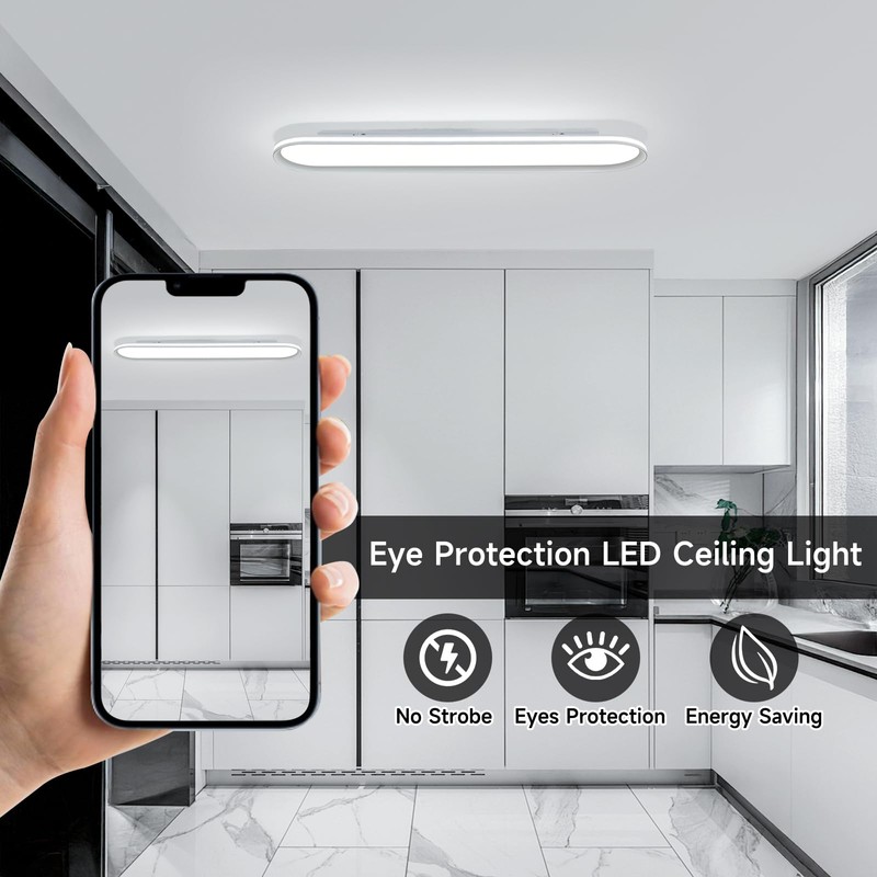 Naroume 37.4" Metal LED Ceiling Light,Slim, Edge Lit - 55W