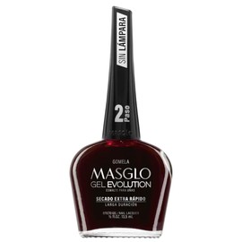 MASGLO GEL EVOLUTION Nail Polish Gel Effect, No UV/Led Lamp Required, Duration up to 12 day, 1 peice color (GOMELA) Gel sin necesidad de lampara UV/Led, hasta 12 dias de duracion