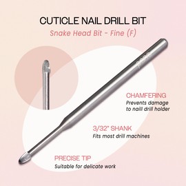 Pana 3/32" Under Nail Cleaner Safety Nail Carbide Bit - For Electric Dremel Drill Machine (Fine, Silver)