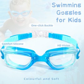 Freela Goggles for Kids 6-14, 2 Packs Swim Goggles for Kids 3-6, Toddler Teens Girls Boys Swimming Goggles,Kids Pool Water Goggles