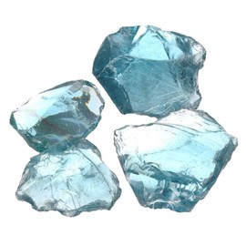 sourcing map Fire Glass for Fire Pit, 0.9 Pounds High Luster Reflective Tempered Glass Rocks for Natural Propane Fireplace, 3-5cm, Dark Blue