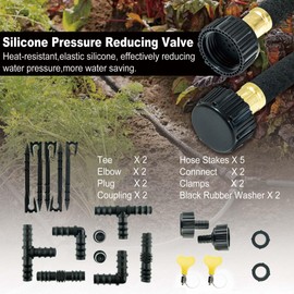 FangFarm Durable Soaker Hose for Garden: 1/2" Diametere with Drip Irrigation Fittings Kit - Save 70% Water For Lawn/Flower beds/Vegetable (50FT)