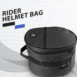 Harrison Howard Motorcycle Helmet Bag - Black - Waterproof - 600D Outer Shell - 340 Degree Zip - 2 Compartments - Top Handle - Sporty - One Size - Black
