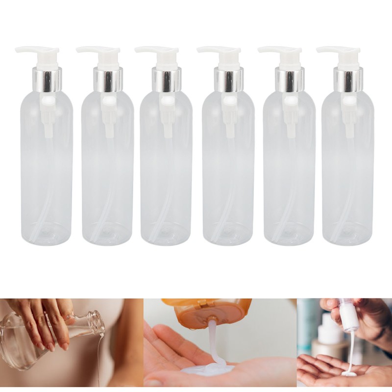 Clear Plastic Pump Bottle Dispenser Empty Refillable Massage Oil Bottle
