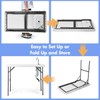 GYMAX Fish Cleaning Table with Sink, Folding Fish Cleaning Station