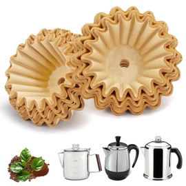 Coffee Filters Compatible with Farberware Coffee Percolator, 150 Pcs Perforated Unbleached Filter Paper for Farberware 4Cup, Coletti 6Cup, Elite Gourmet 6 Cup