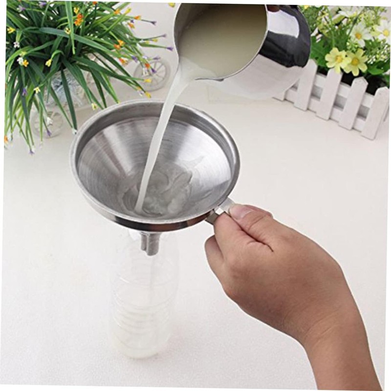 Funnels Stainless Steel Kitchen 13 cm Funnels with Handle, Detachable