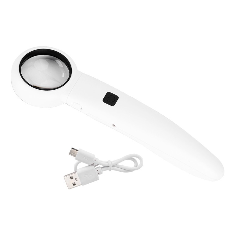 LED Magnifying Glass Set USB Charging Handheld Magnifier with Lights