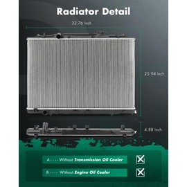 SCITOO Engine Coolant Radiator Assembly for Acura MDX 2014-2020 & for Honda Pilot 2016-2021, Passport 2019-2021, Ridgeline 2017-2022 Replace 13402