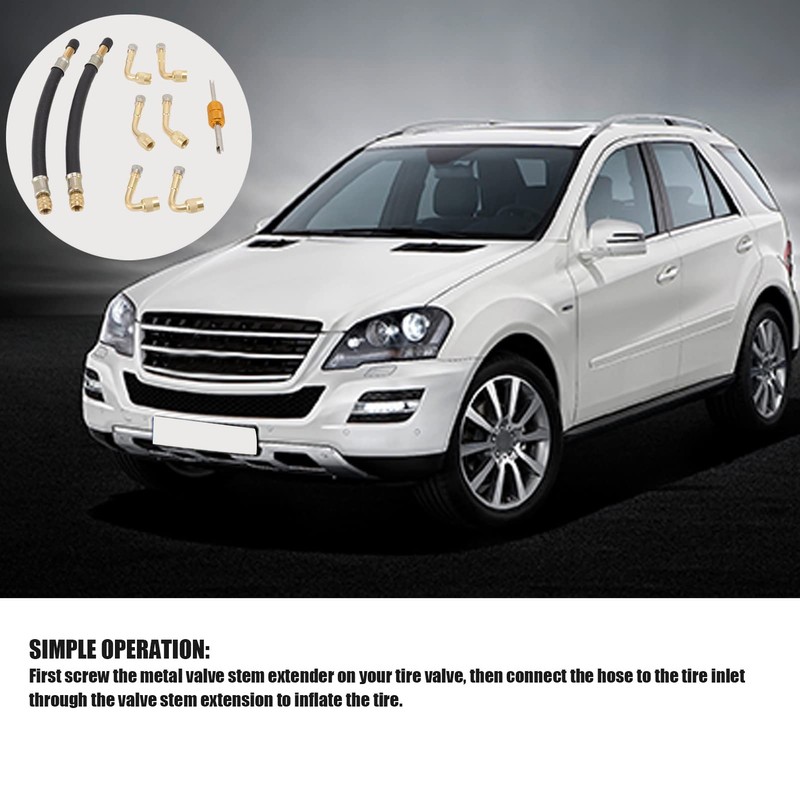 Flexible Extension Tire Valve Adaptor with 45/90/135 Degree Tire Valve