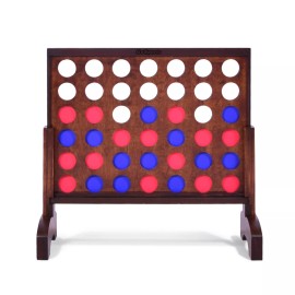 GoSports Giant 4 in a Row Backyard Game | Dark Wood Stain | 2 Foot Width