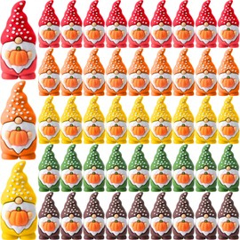 DoubleFill 50 Pcs Thanksgiving Pumpkin Gnomes Figures Fall Autumn Gnomes Figurines Decorations for Fall Table Decor Tiered Tray Table Centerpieces Harvest Party Favors Gift to Hide and See