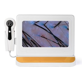 Scalp Analysis Machine, 11 Inch HD Screen Skin Hair Analyzer, Digital Hair Follicle Scalp Detector with 50x/200x DualHeads for Home Salon Use,No APP Needed