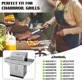 Hiorucet Grill Grates & Heat Plates for Charbroil Commercial Series 4-Burner Gas Grill Replacement Parts, Char Broil 463244011, 463247009, 463268007, 463247412, 463268008, 463268606, 463268706.