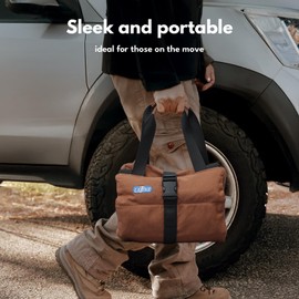 LETINE Crest Canvas Tools Roll Bag - Portable 6-Pocket EDC Roll up Tool Bag with Premium Rust-Proof Zippers, Reinforced Stitching- Compact Tool Organizer Gift for Dads, Mechanics, Electricians (White)