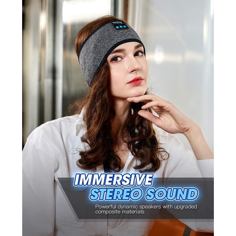 Perytong Headphones for Sleeping, Sleep Headphones Bluetooth Headband, Noise Cancelling