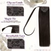 LaaVoo Real Hair Ponytail, Clip-In Human Hair Extensions, 70 g