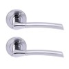 HANDLEZONE® Columba Premium Door Handles on Rose Bathroom Lock Pack