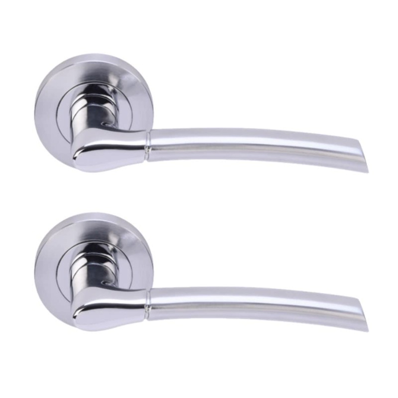 HANDLEZONE® Columba Premium Door Handles on Rose Bathroom Lock Pack