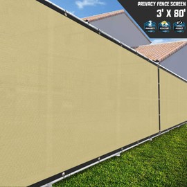 TANG Sunshades Depot 8' x 30' FT Beige Tan Privacy Fence Screen Temporary Fence Screen 150 GSM Heavy Duty Windscreen Fence Netting Fence Cover 88% Privacy Blockage Excellent Airflow 3 Years Warranty