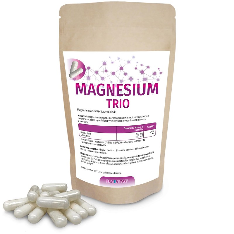 Magnesium Trio capsules with magnesium taurate, magnesium bisglycinate, magnesium citrate