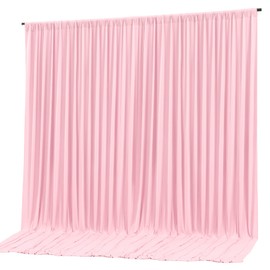 10x10ft Pink Backdrop Curtain Panels for Parties - Wrinkle Free Polyester Photo Curtain Backdrop Wedding Back Drop Fabric Drapes for Party Decorations Background for Photography