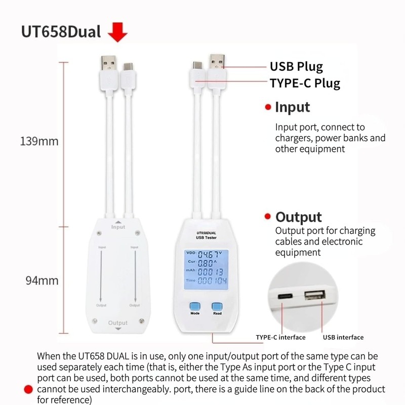 USB Voltage Tester Mini Digital Voltmeter Ammeter Detector Multimeter Power