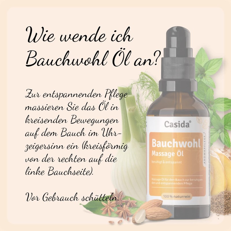 Casida® Bauchwohl Massage Oil - Massage Oil, Abdominal Oil Made