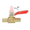 sourcing map 3/8" Mini Ball Valve, Brass Shut-Off Valve Switch