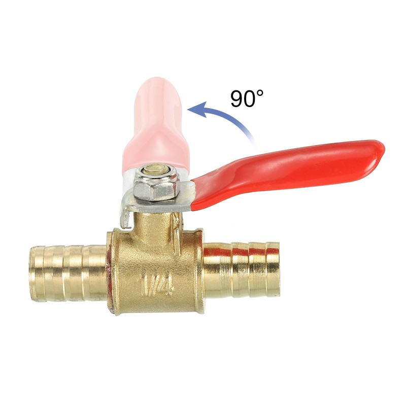 sourcing map 3/8" Mini Ball Valve, Brass Shut-Off Valve Switch